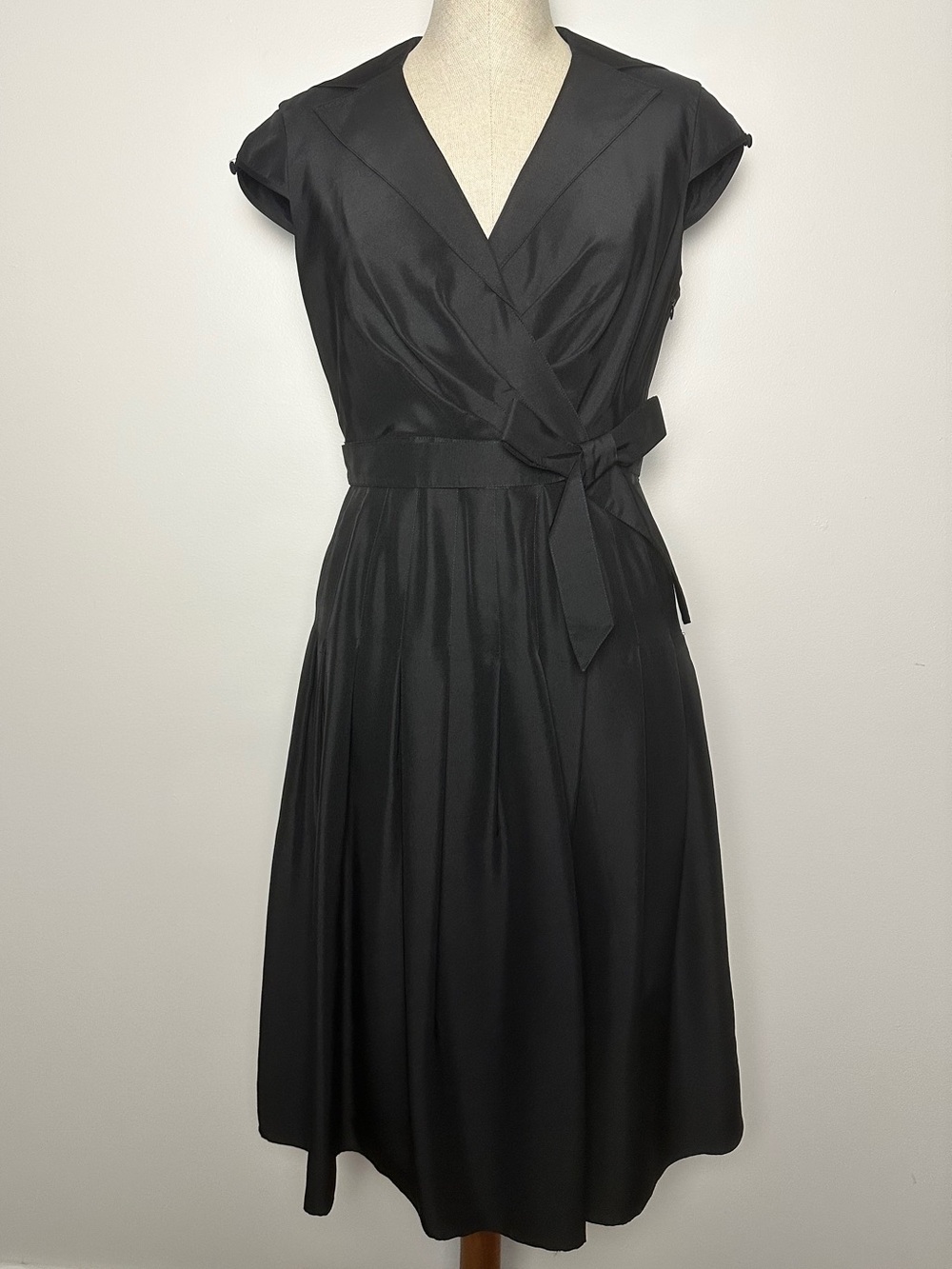 Talbots Pure Silk Black Midi Dress